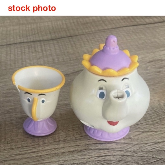 NIB Vtg Disney’s Beauty & the Beast McDonalds Happy Meal Toy 6-Mrs. Potts & Chip - Picture 6 of 9